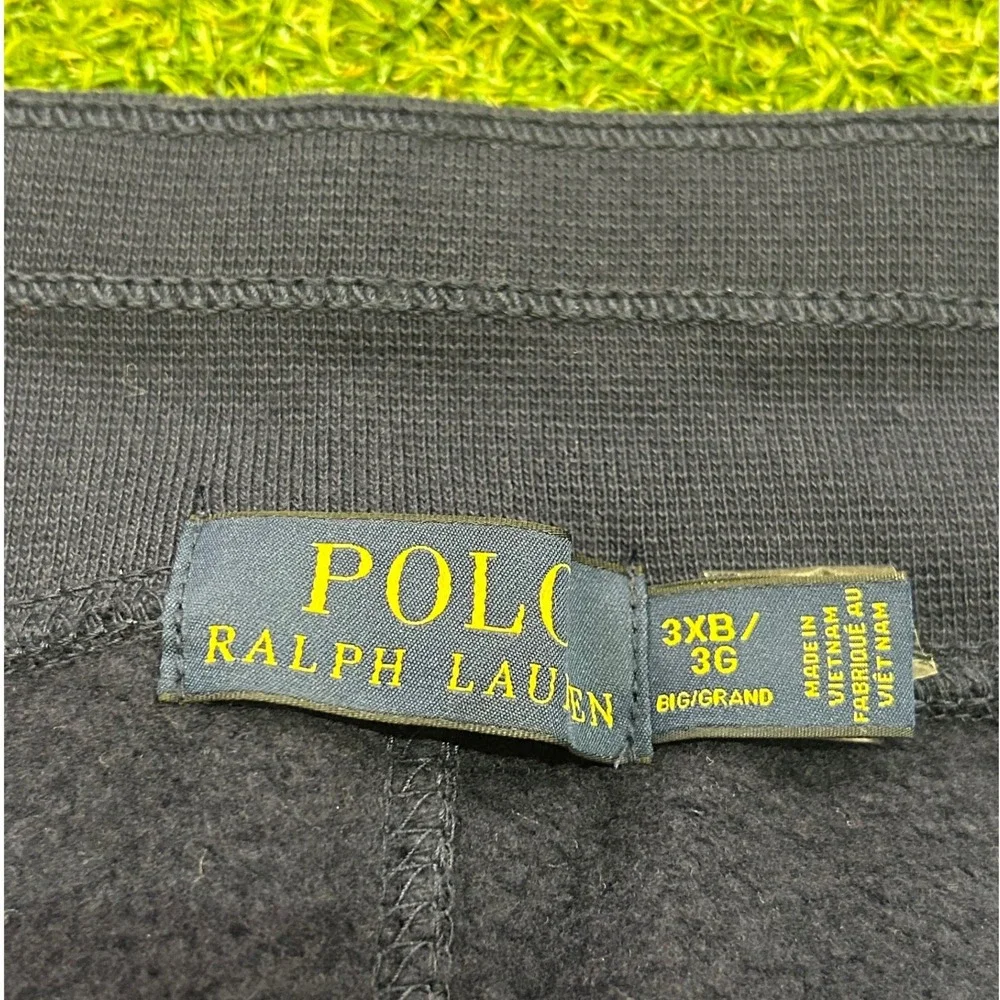 Polo Ralph Lauren Men Navy Blue Fleece Sweatpants Big & Tall 3XB Yellow Pony New